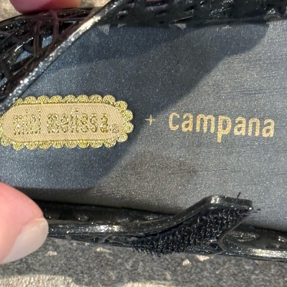 Mini Melissa Campana Papel black/silver glitter shoes - Picture 8 of 9